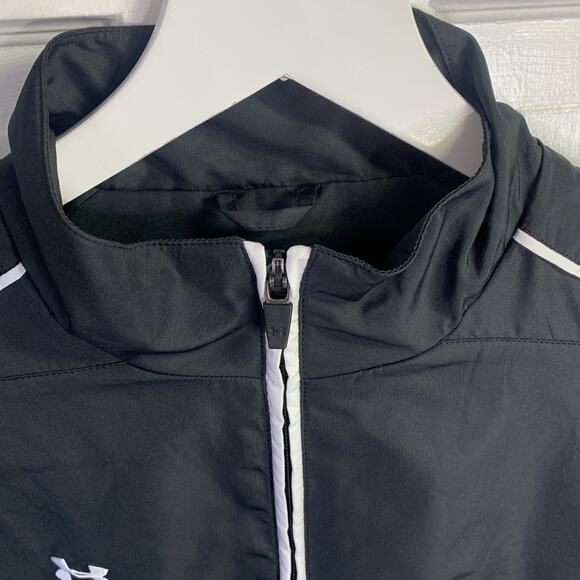 Under Armour Women’s Crave Jacket Black with White Trim Windbreaker W-195 Size L - Picture 4 of 10